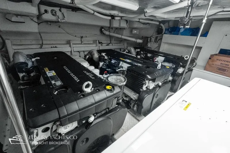  Yacht Photos Pics Engine room of 2015 Cruisers Yachts 540 with Volvo Penta engines.