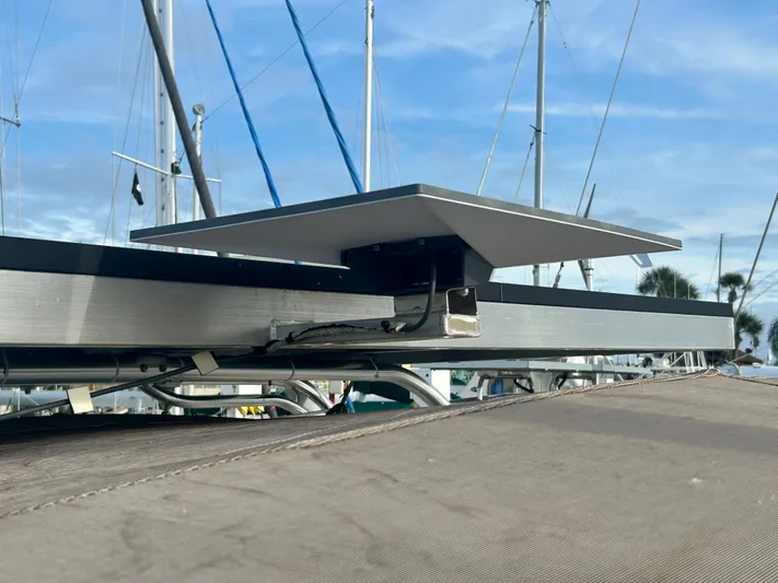 Top Dog Yacht Photos Pics Solar panel mounted on a 2006 Hunter 38 Ft Sloop.