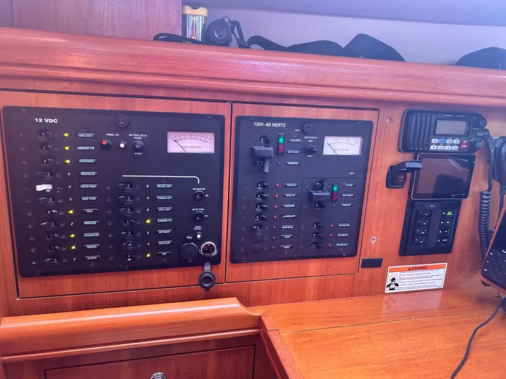 Top Dog Yacht Photos Pics Control panel of a 2006 Hunter 38 Ft Sloop.