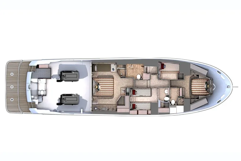 Mocean Yacht Photos Pics Ocean Alexander 70E Lower Deck Layout