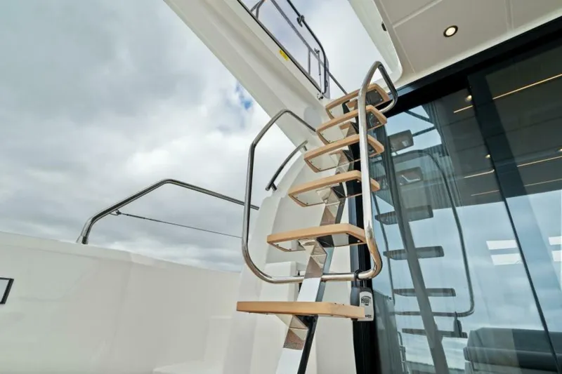 Miss Peggy Yacht Photos Pics 2024 46 Prestige Flybridge -Stairway to Flybridge