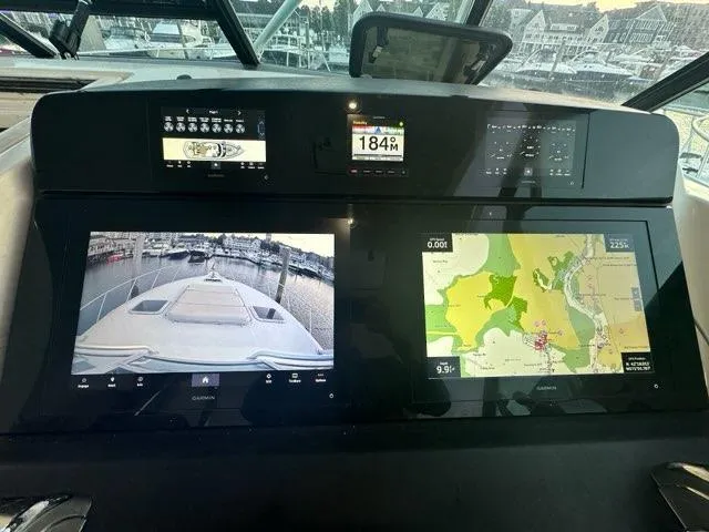 Mirabella Yacht Photos Pics Tiara Yachts 1996 43 Open dashboard with navigation screens and controls.