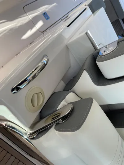  Yacht Photos Pics Interior seating and storage of a 2020 Tiara Yachts 38 LS.