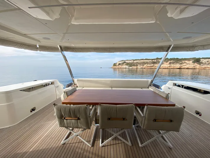 M/y Sunrise Yacht Photos Pics Luxurious Ferretti Yachts 920 deck with ocean view, 2021 model.