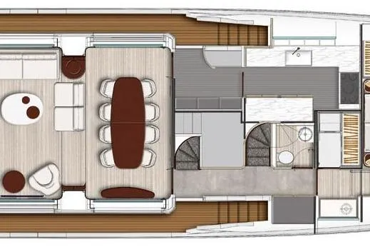  Yacht Photos Pics Floor plan of 2024 Azimut Grande 27 METRI luxury yacht interior layout.