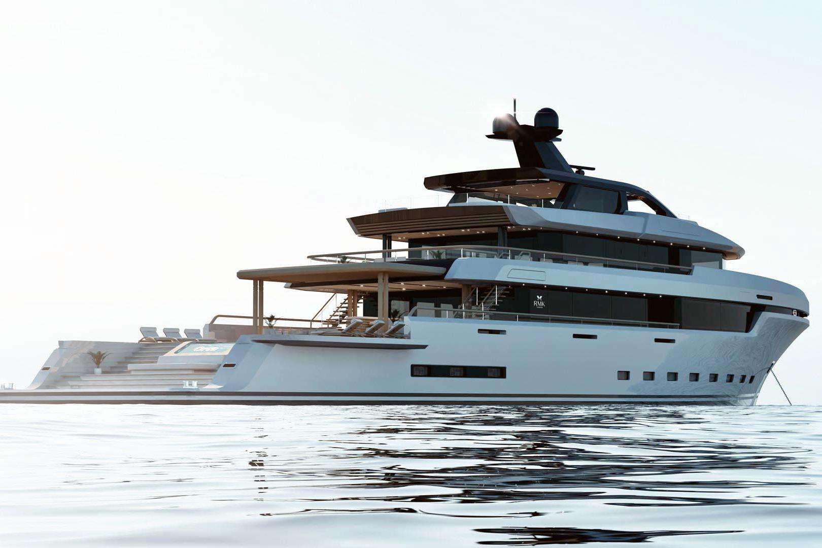 Luxurious RMK Yachts Orca 58M, 2026 model, cruising on calm waters.