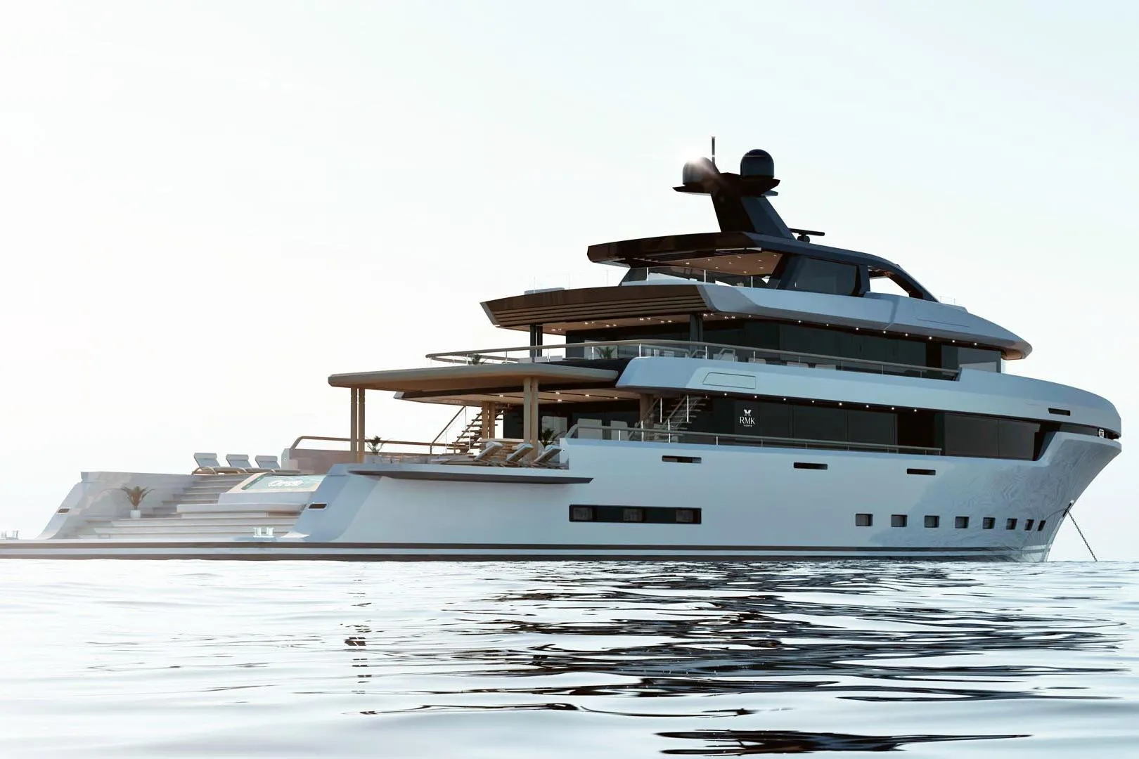Luxurious RMK Yachts Orca 58M, 2026 model, cruising on calm waters.