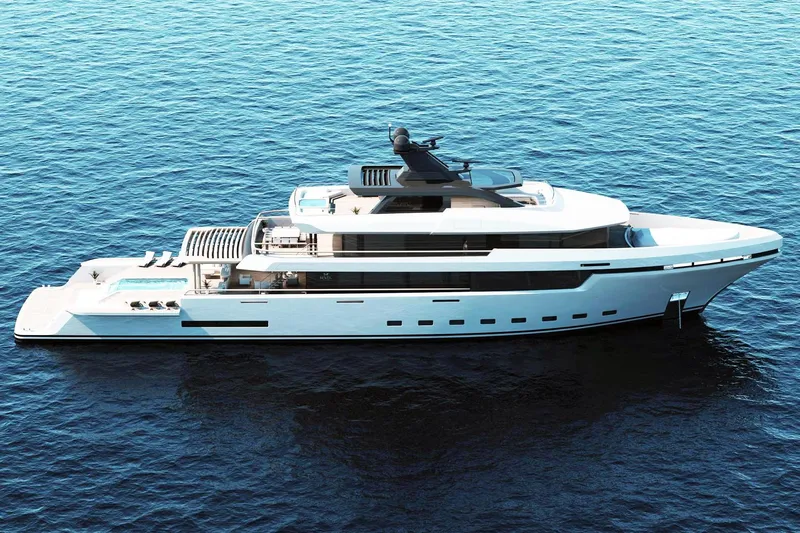  Yacht Photos Pics Luxurious RMK Yachts Orca 58M 2026 model cruising on serene blue waters.