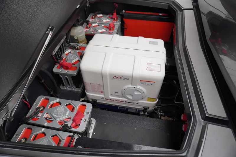 C Daze Yacht Photos Pics 2024 Adrenaline 47 Reaper engine compartment with batteries and generator.