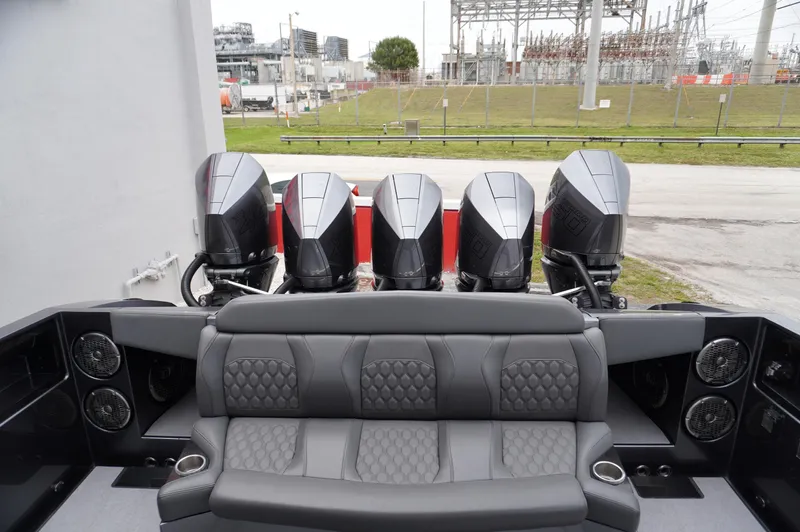 C Daze Yacht Photos Pics 2024 Adrenaline 47 Reaper boat with five powerful outboard engines and luxurious seating.