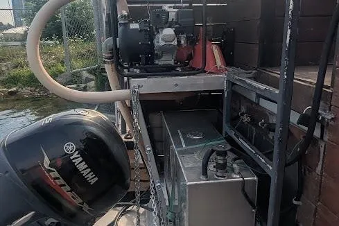  Yacht Photos Pics Engine and equipment on a 2015 custom pirate ship with Yamaha motor.