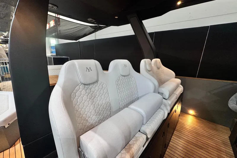 Max 43 Comfort Yacht Photos Pics Luxurious seating on 2025 Maxim Yachts 43 Comfort, featuring elegant design and premium materials.