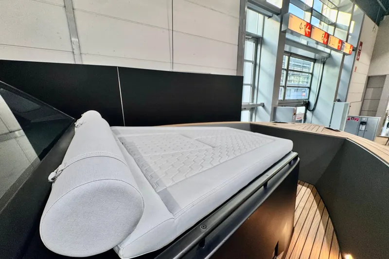 Max 43 Comfort Yacht Photos Pics Luxurious deck seating on 2025 Maxim Yachts 43 Comfort, featuring elegant design and modern amenities.