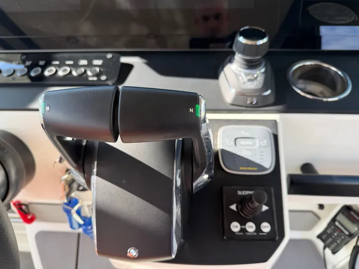  Yacht Photos Pics Control console of Saxdor 320 GTO 2025 with controls.