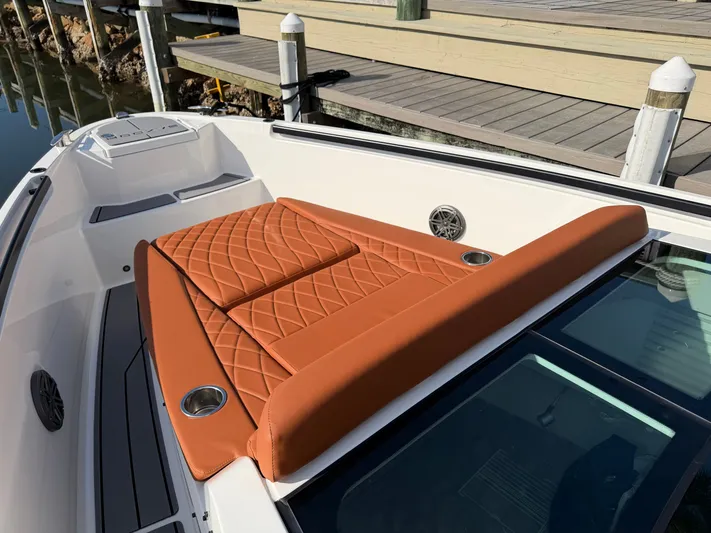  Yacht Photos Pics Luxurious sunbed on Saxdor 320 GTO boat, model year 2025.