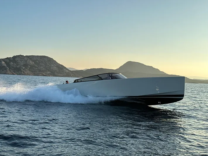  Yacht Photos Pics VanDutch 55 yacht cruising on the sea at sunset, 2018 model.