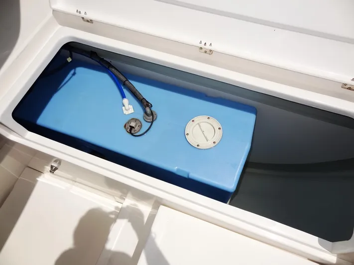 Livitup Yacht Photos Pics Blue water tank in 2017 Leopard 43 Powercat storage compartment.