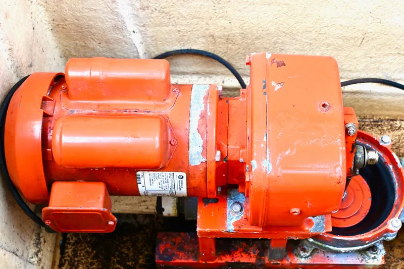 Amore Yacht Photos Pics Orange motor component on 1996 Catamaran Cruisers Aqua Cruiser 44 boat.