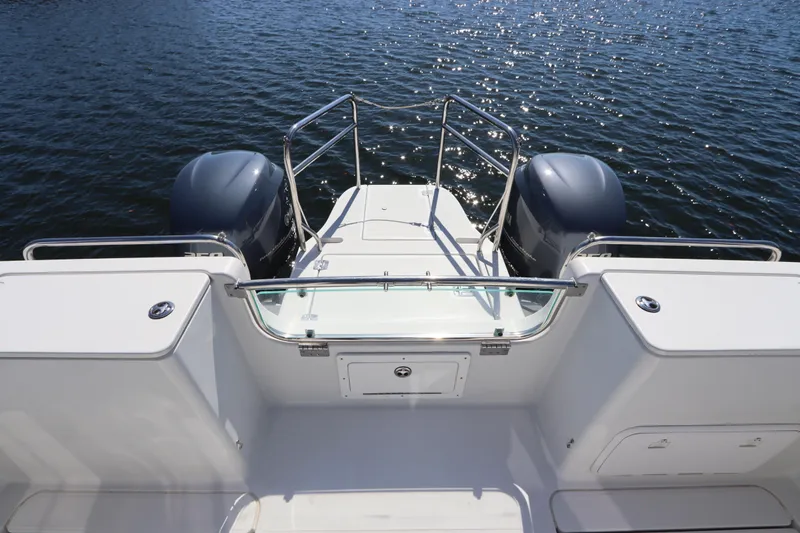 Yacht Photos Pics 2008 Glacier Bay 3080 Coastal Runner boat with dual engines on water.