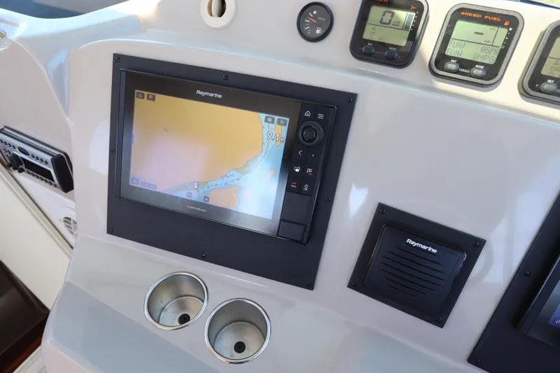  Yacht Photos Pics Dashboard of 2008 Glacier Bay 3080 Coastal Runner with navigation system and gauges.