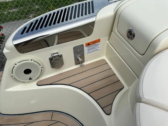  Yacht Photos Pics 2025 Chris-Craft Launch 31 GT boat interior detail with speaker and control panel.