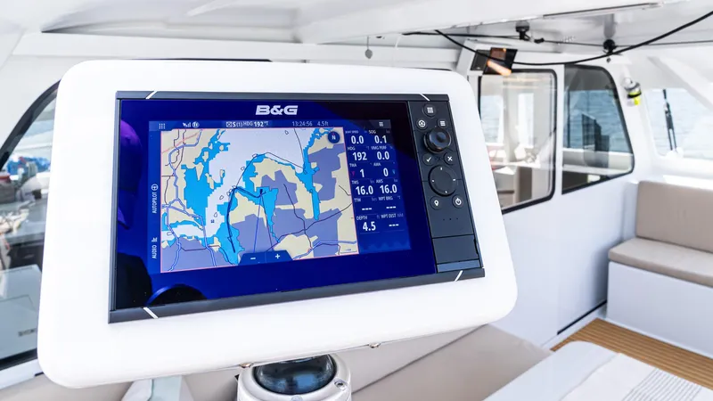 Nohea Yacht Photos Pics Navigation system on 2022 Custom Current Marine 46 yacht.