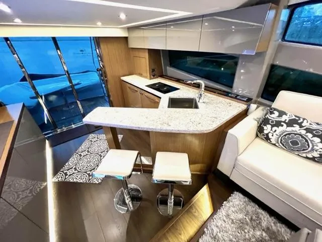 Boatjunkie Yacht Photos Pics Galley Bar Area w/ (2) Stools