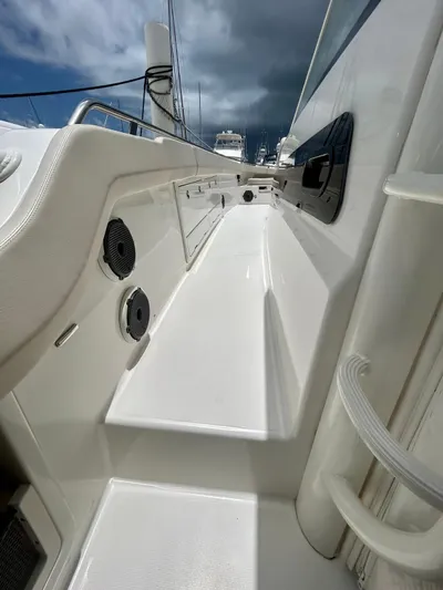  Yacht Photos Pics 2019 Boston Whaler 420 Outrage deck view with sleek design and modern features.