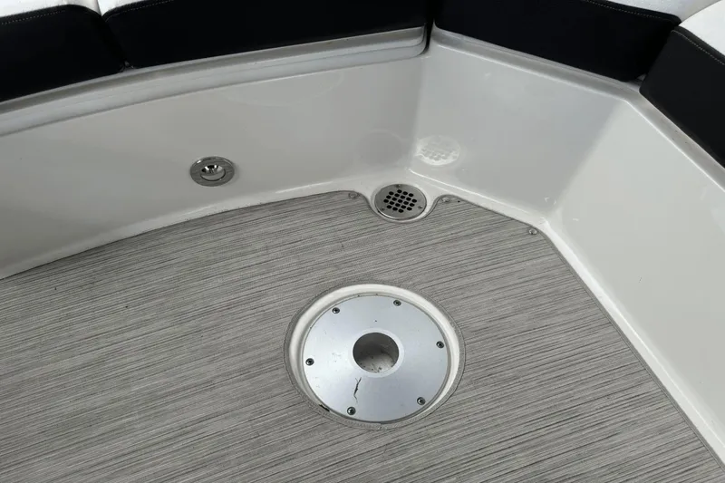  Yacht Photos Pics 2019 Sea Ray 310 SLX boat interior with textured flooring and seating.