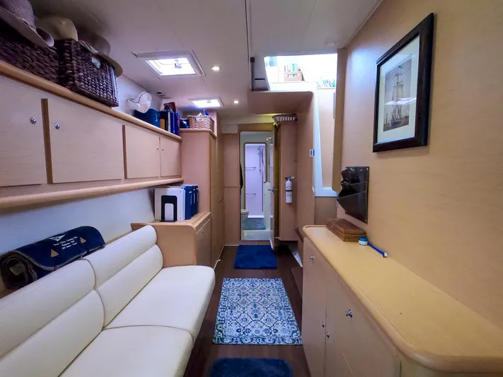 Bleu Lagoon Yacht Photos Pics Interior of 2012 Lagoon 421 yacht with cozy seating and elegant decor.