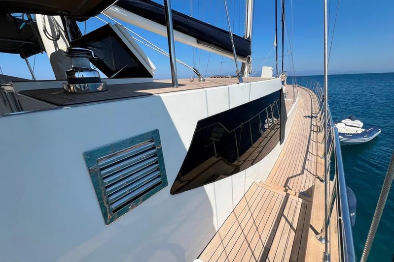 Cİca Sultan Yacht Photos Pics Luxurious 2014 Ark Yat 24M yacht with sleek deck design on calm sea.