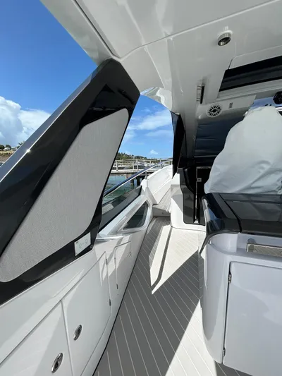  Yacht Photos Pics 2024 Azimut Verve 48 yacht interior with sleek design and modern features.