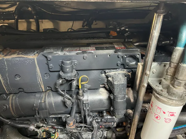  Yacht Photos Pics Engine compartment of a 2004 Albin 35 Tournament Express boat.