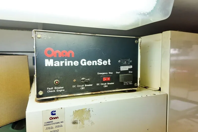 Coming To Fort Lauderdale By Nov. 3 Yacht Photos Pics Onan Marine GenSet in 1999 Viking Cockpit Sports Yacht engine room.