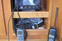 Navigation equipment on a 2007 Comar Comet 62 RS yacht, featuring radios and controls.
