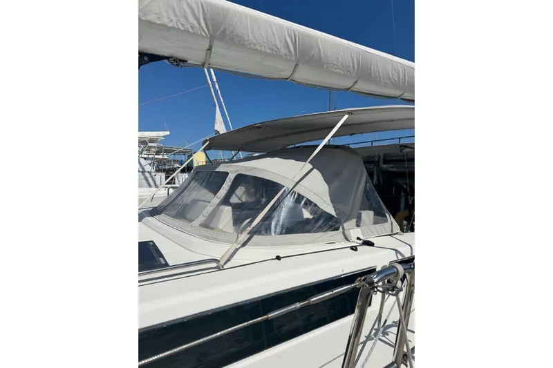 Build No.31 Yacht Photos Pics 2021 X-Yachts 4.6 sailboat with covered cockpit and sleek design.