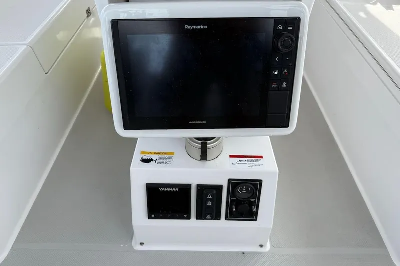 Picture Perfect Yacht Photos Pics Raymarine navigation system on 2022 Catalina 425 yacht dashboard.