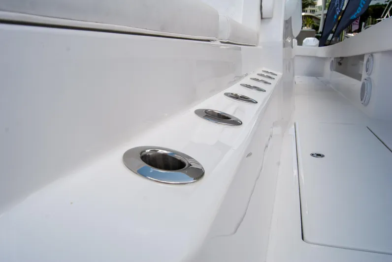  Yacht Photos Pics 2025 Front Runner 43 Catamaran deck with stainless steel fixtures.