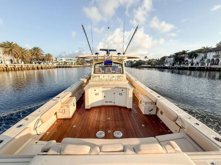  Yacht Photos Pics 2022 HCB 53 Sue&ntilde;os luxury boat with spacious deck and scenic waterfront view.