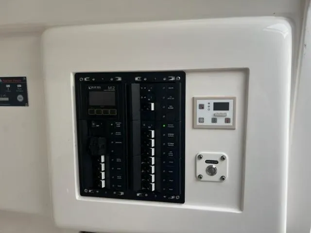  Yacht Photos Pics Electrical control panel on a 2018 Intrepid 375 Walkaround boat.