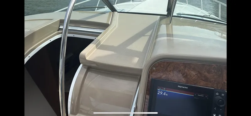  Yacht Photos Pics 2018 Formula 370 Super Sport boat dashboard with navigation display and sleek design.