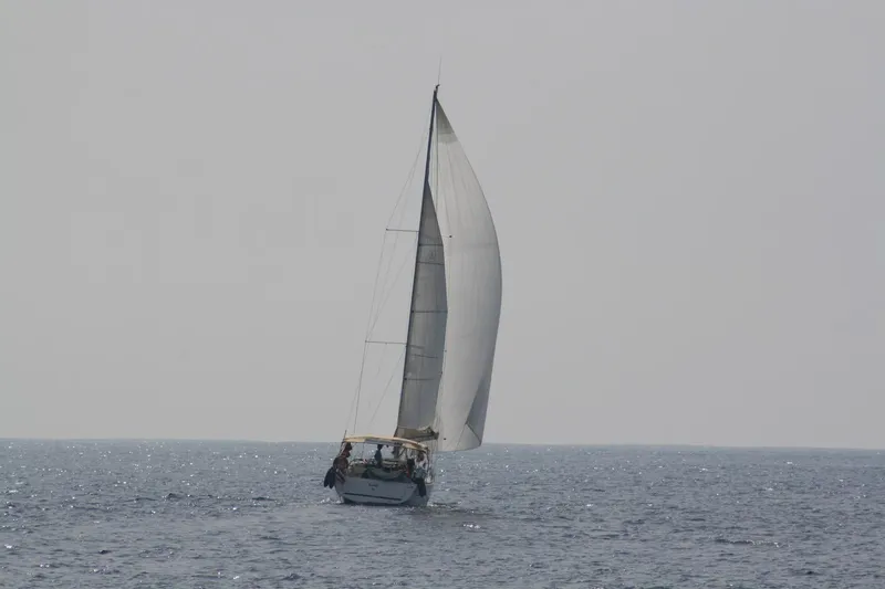  Yacht Photos Pics Sailing yacht Dufour 382 Grand Large 2016 on open sea.