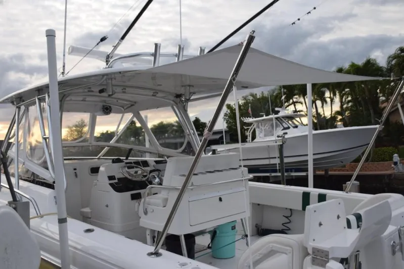 Cat Five Yacht Photos Pics Cockpit sunshade up