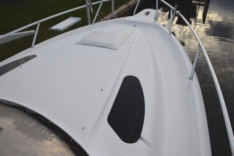 Cat Five Yacht Photos Pics Foredeck has a snap down cushion not pictured