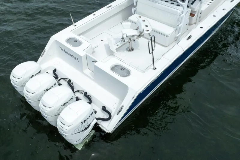  Yacht Photos Pics 2016 SeaHunter 45 boat with quad engines, docked in Palm Beach Gardens, FL.