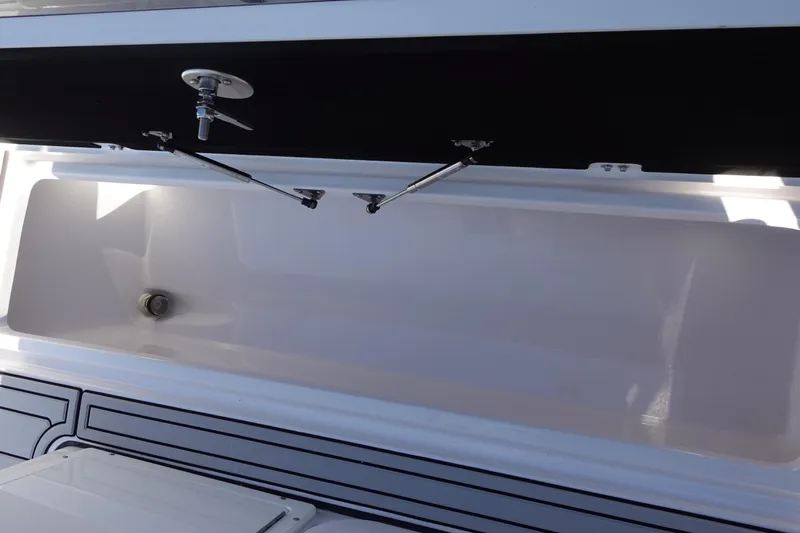  Yacht Photos Pics Open storage compartment on 2025 Sea Fox 328 Commander boat.