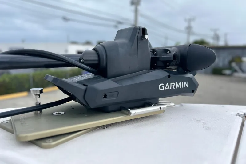  Yacht Photos Pics Garmin marine equipment on 2025 Sea Fox 328 Commander boat, close-up view.