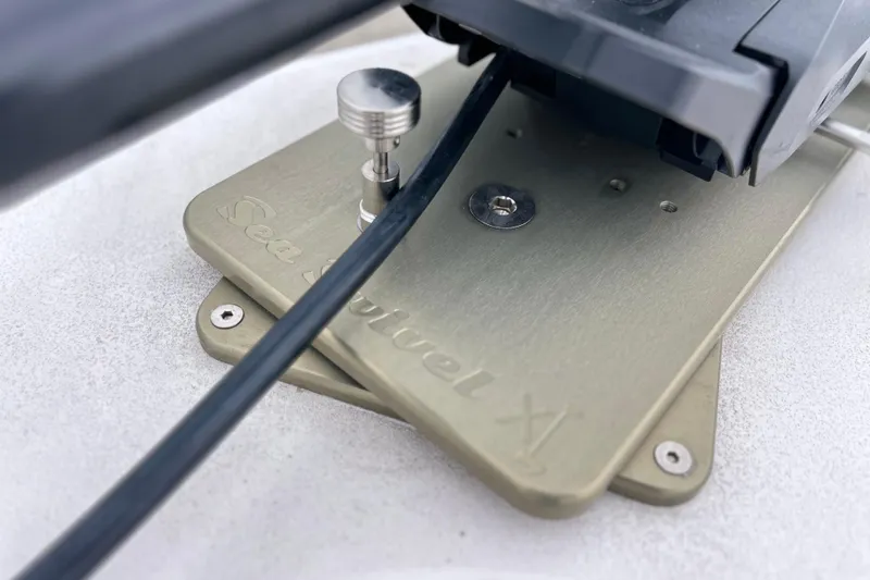  Yacht Photos Pics Close-up of Sea Swivel XI on 2025 Sea Fox 328 Commander boat.