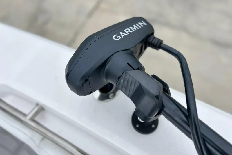  Yacht Photos Pics Garmin device on 2025 Sea Fox 328 Commander boat, close-up view.