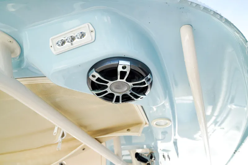  Yacht Photos Pics Grady-White Canyon 271 boat speaker and light detail, 2021 model.
